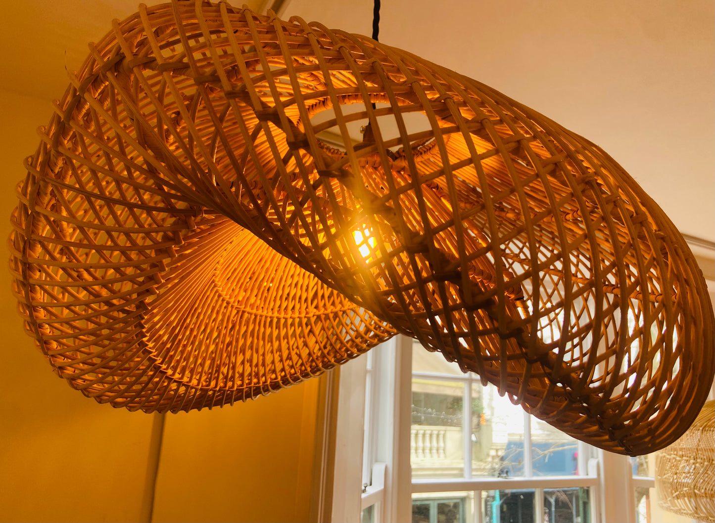 Wave Rattan Light Shade: Oceanic Elegance