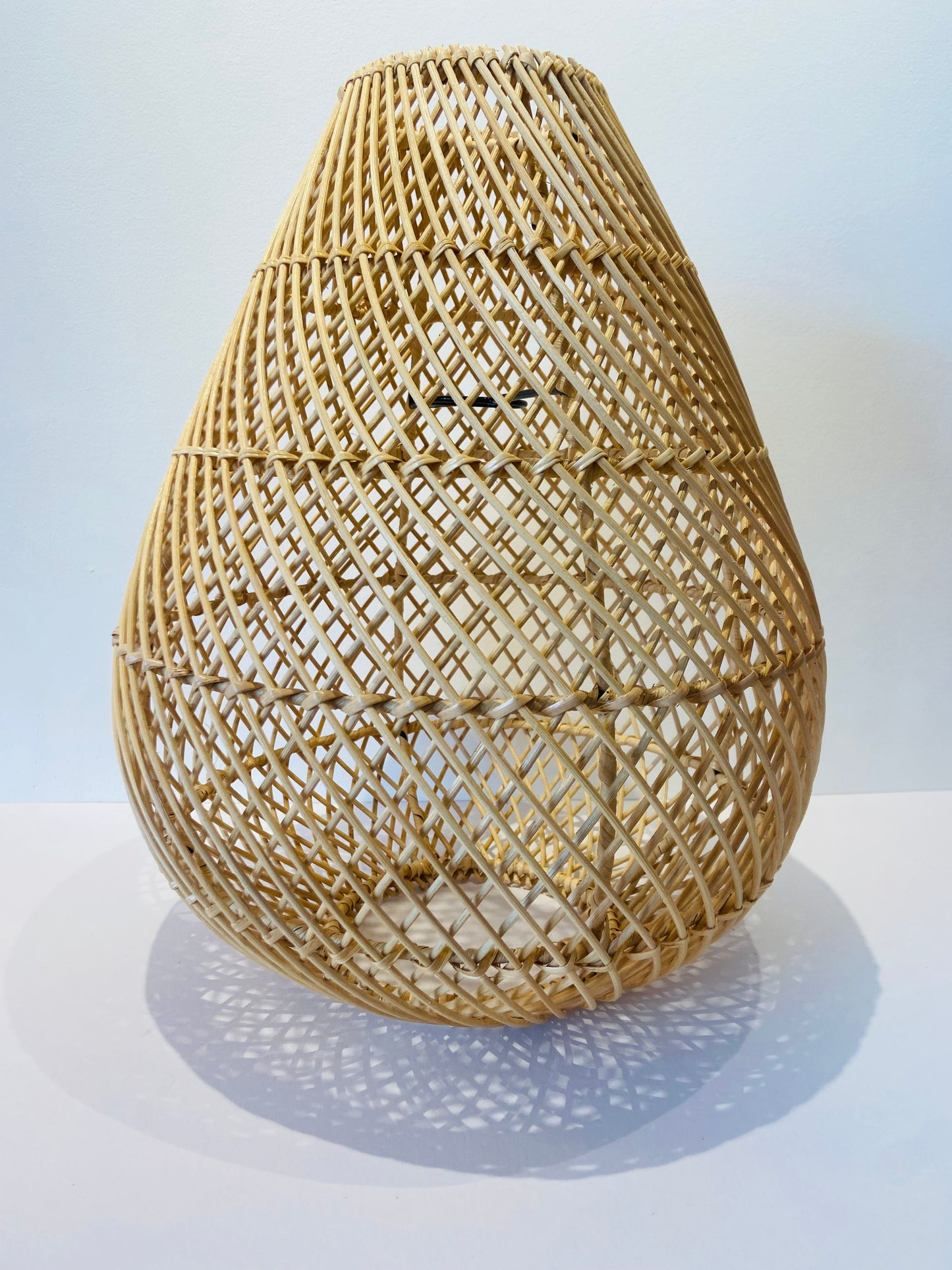 Pear Drop Rattan Light Shade: Golden Glow