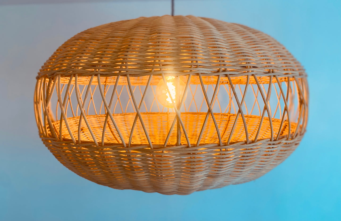 Drum Rattan Light Shade: Contemporary Elegance with a Natural Twist