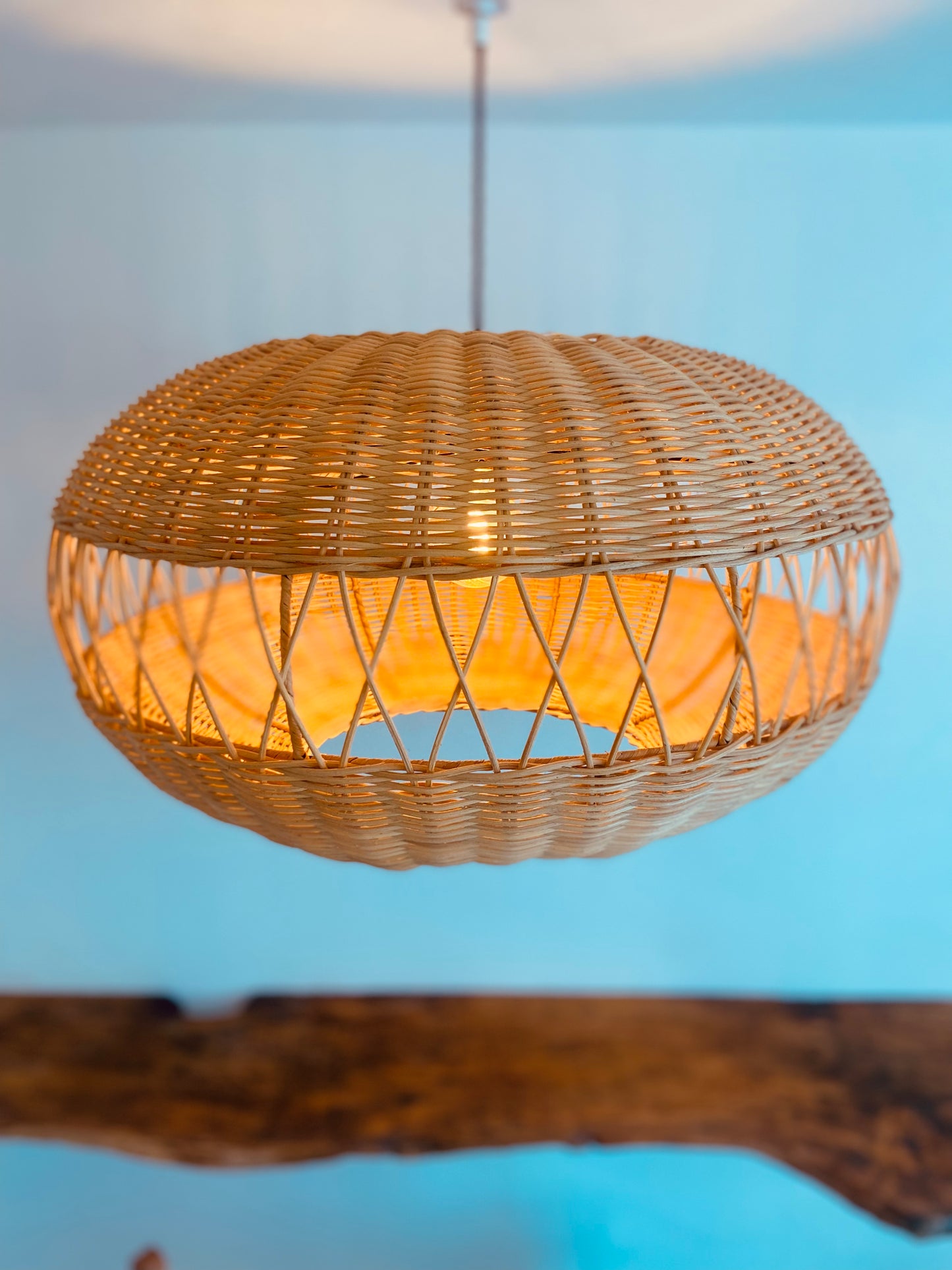 Drum Rattan Light Shade: Contemporary Elegance with a Natural Twist