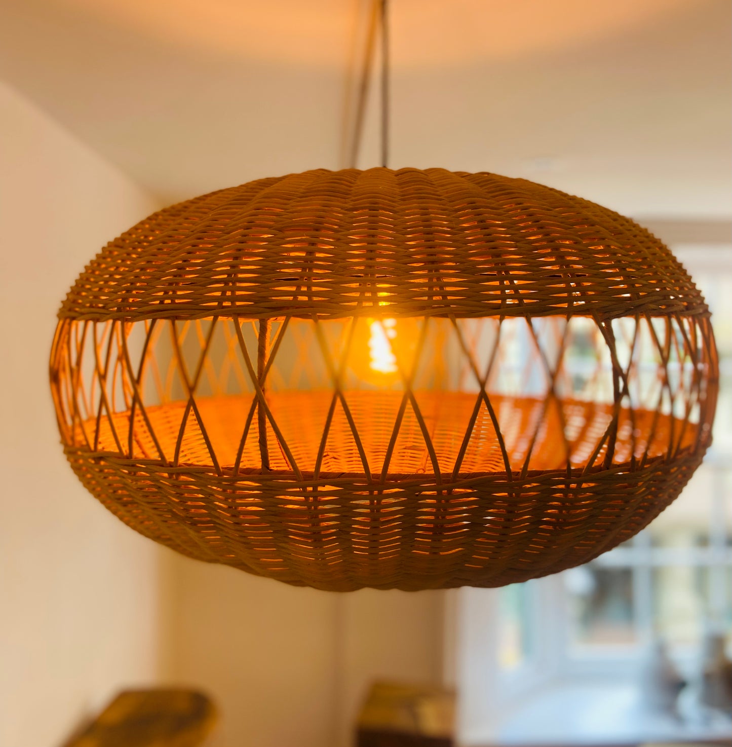 Drum Rattan Light Shade: Contemporary Elegance with a Natural Twist