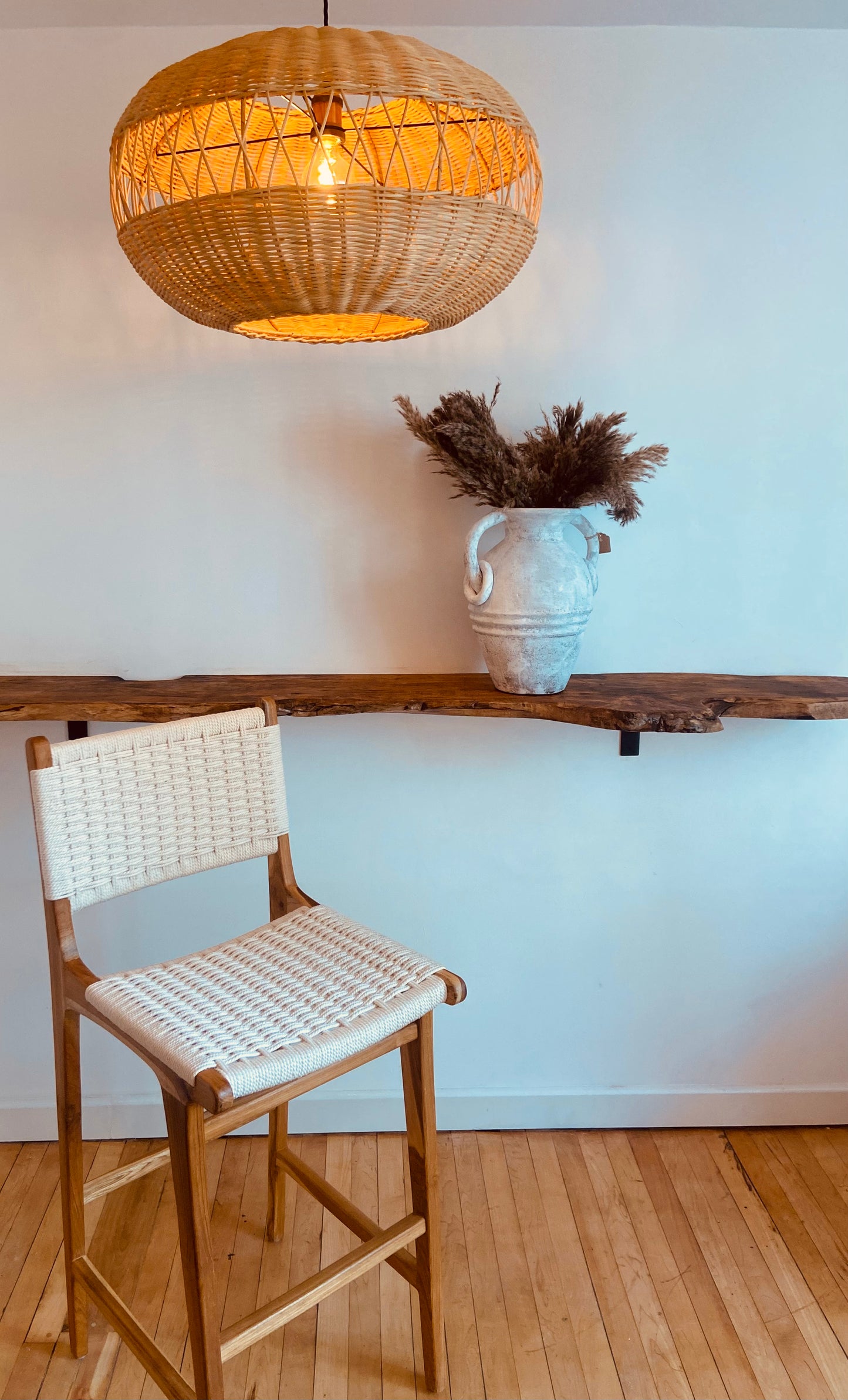 Drum Rattan Light Shade: Contemporary Elegance with a Natural Twist