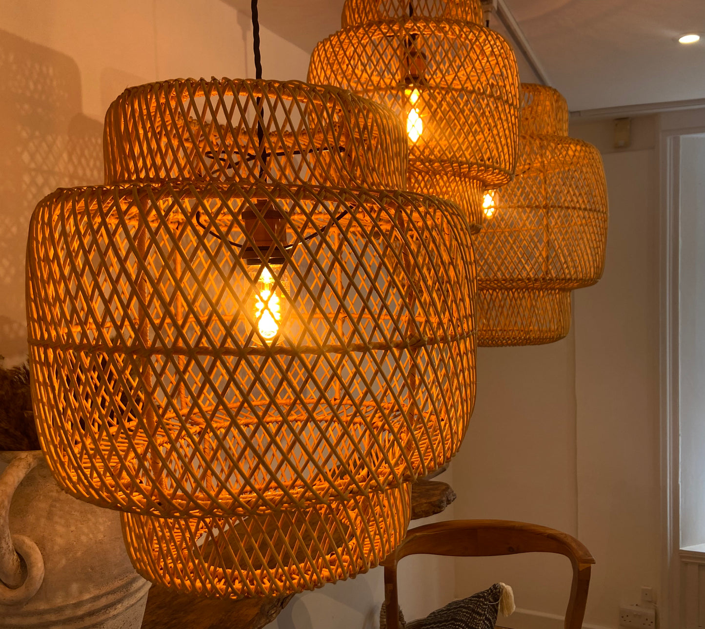 Lantern Rattan Light Shade: Woven Elegance