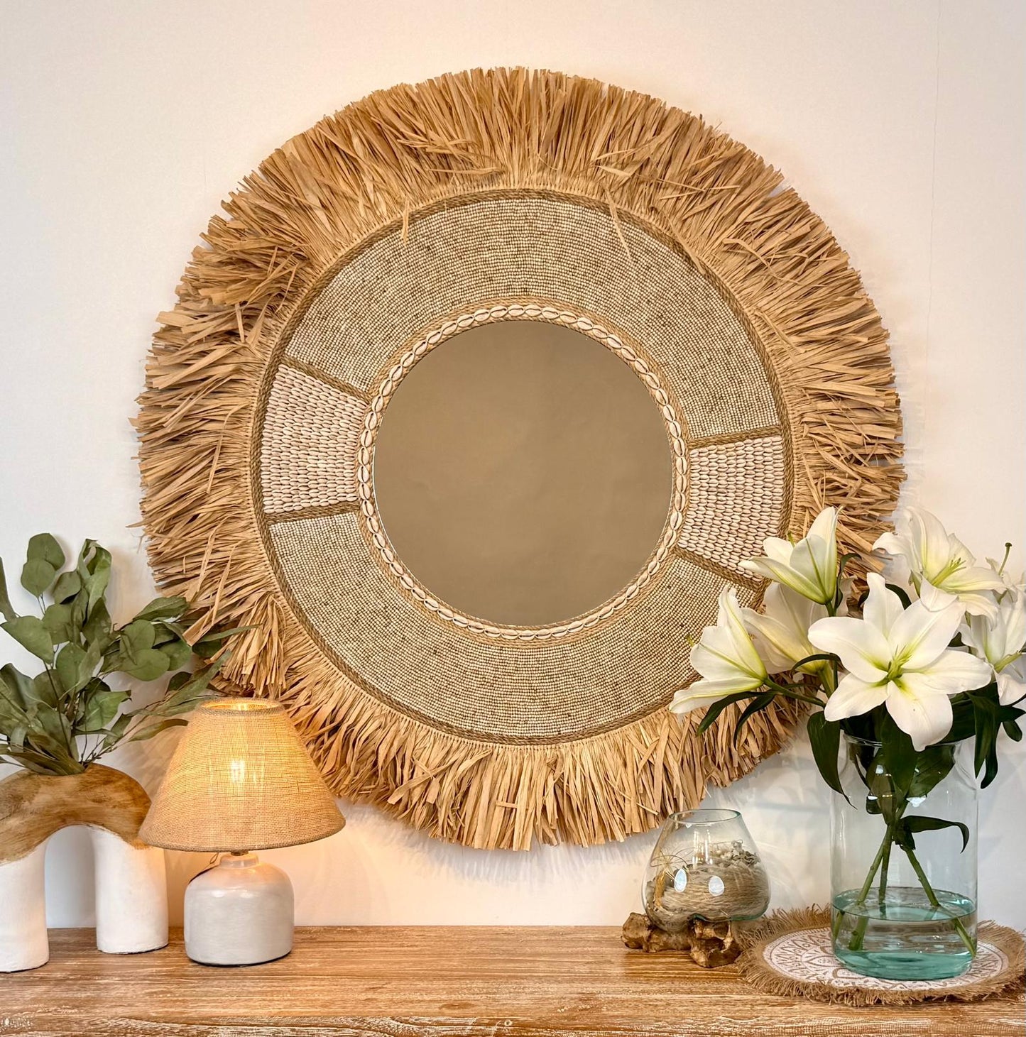Beaded Shield Mirror