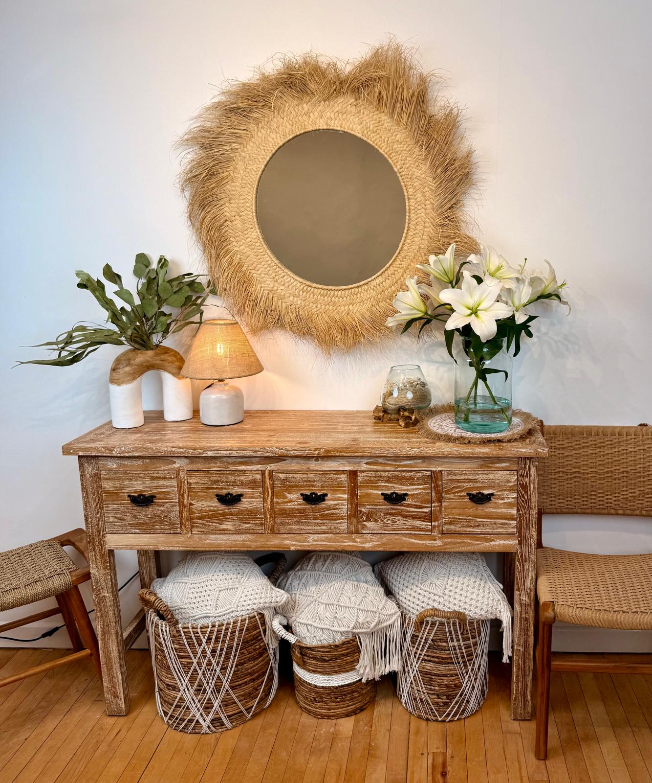 The Raffia Tide Mirror