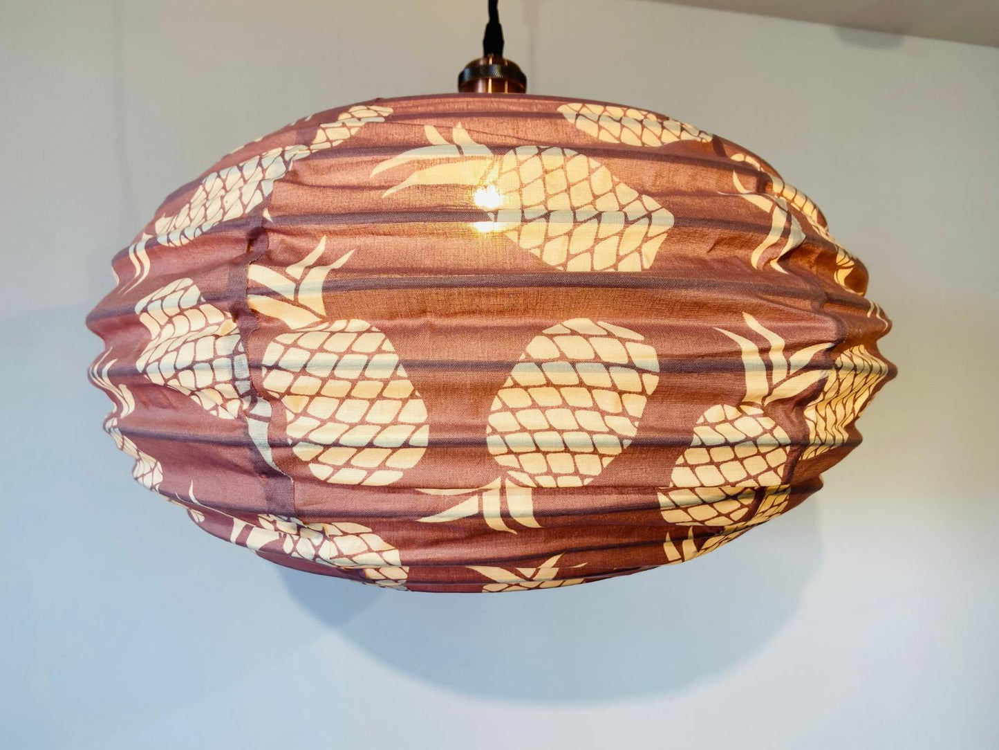 Pineapple Paradise Cotton Print Oval Light Shade
