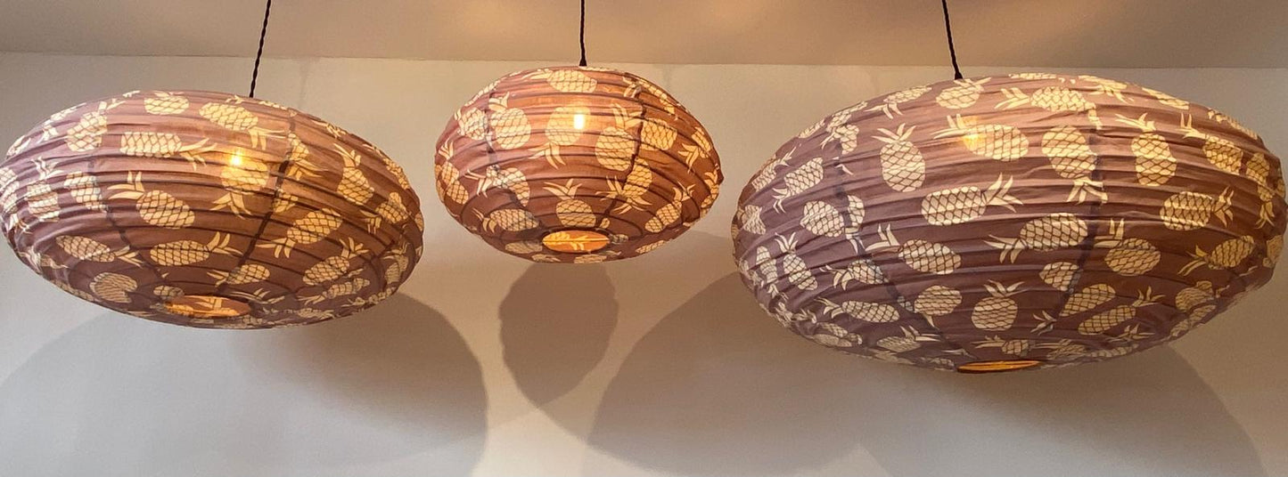 Pineapple Paradise Cotton Print Oval Light Shade