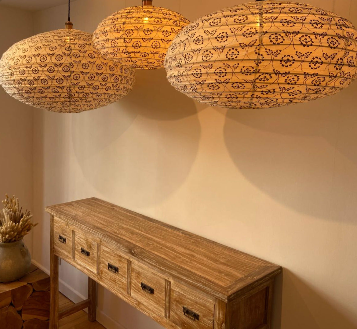 Floral Whisper Cotton Print Oval Light Shade