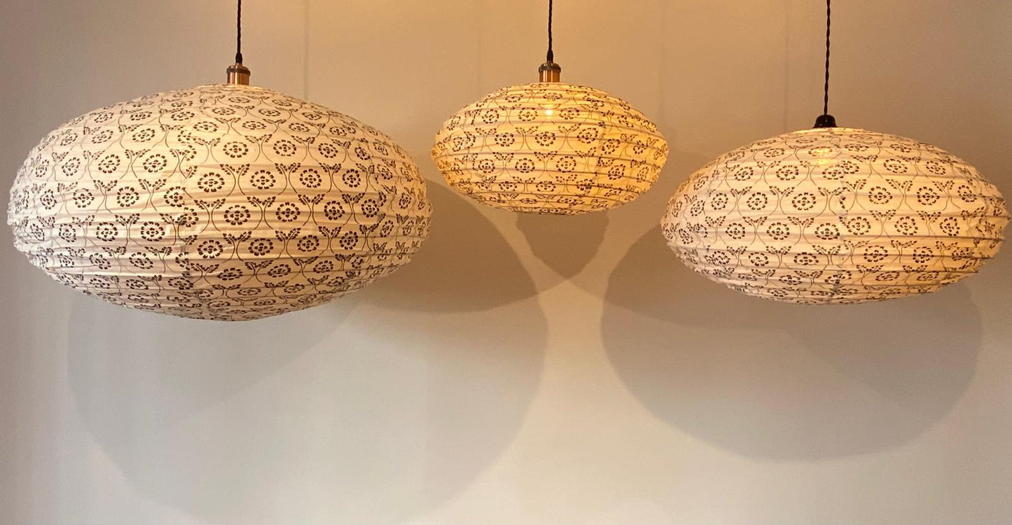 Floral Whisper Cotton Print Oval Light Shade