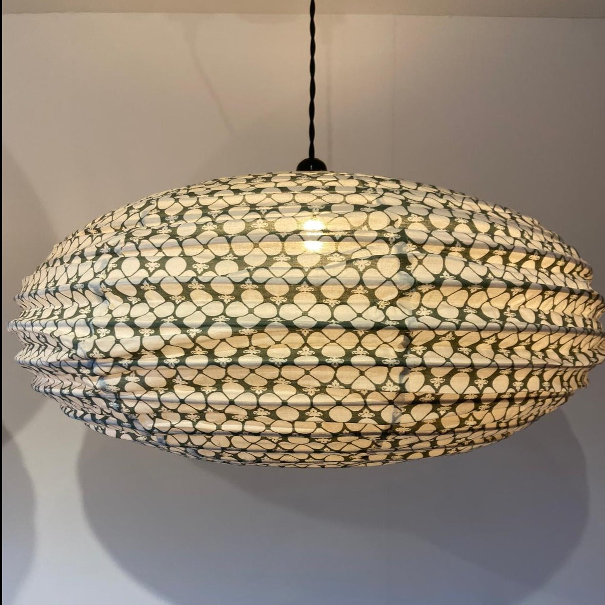 Clover Charm Cotton Print Oval Light Shade