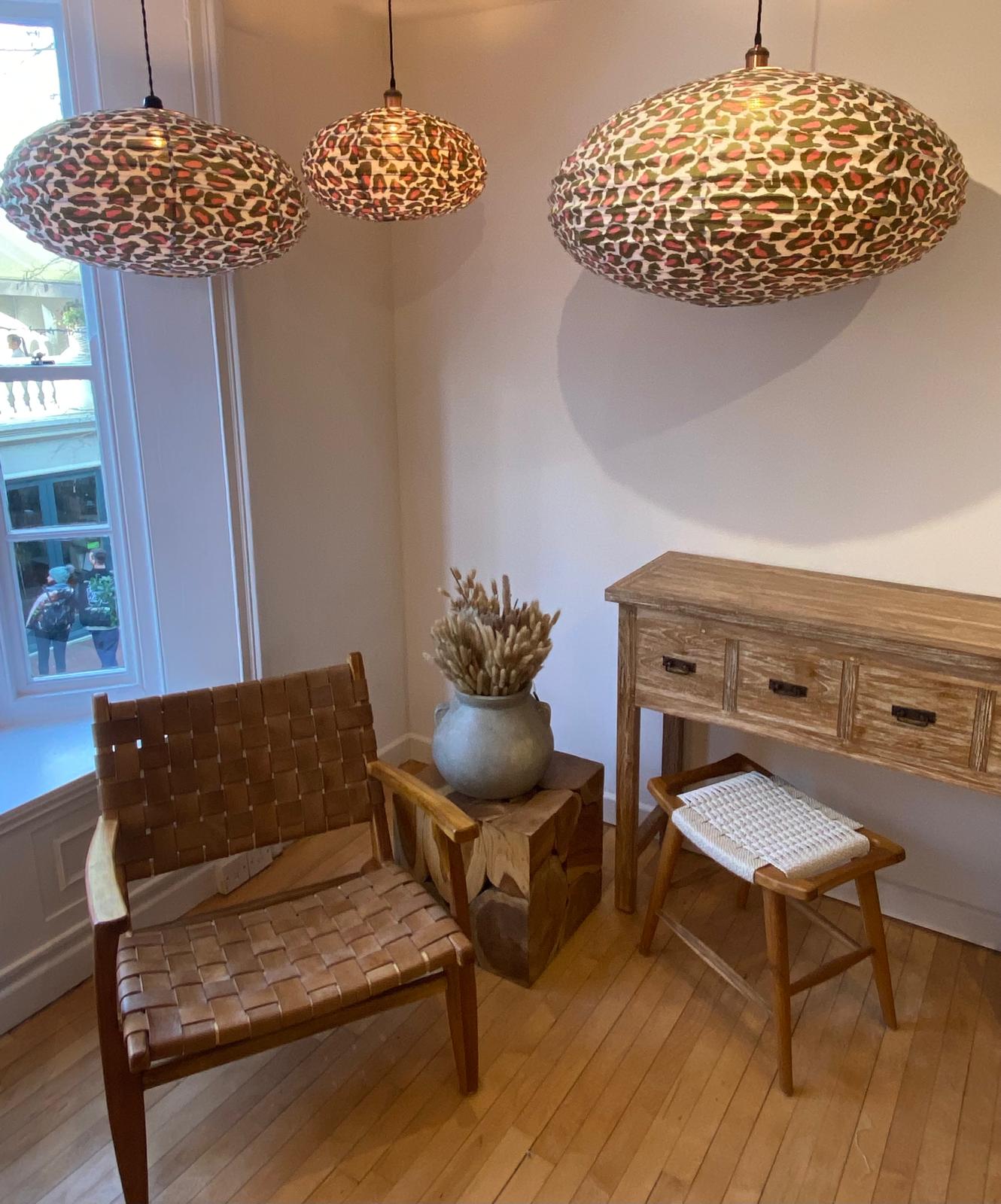 Leopard Luxe Cotton Print Oval Light Shade