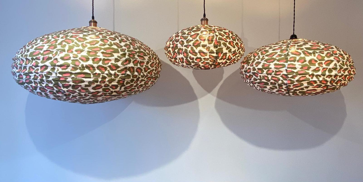 Leopard Luxe Cotton Print Oval Light Shade