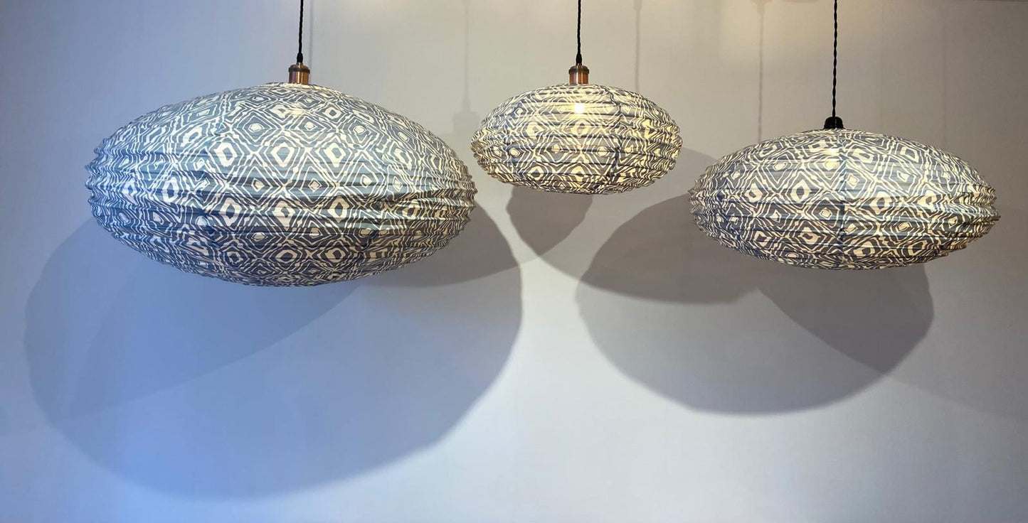 Diamond Delight Cotton Print Oval Light Shade
