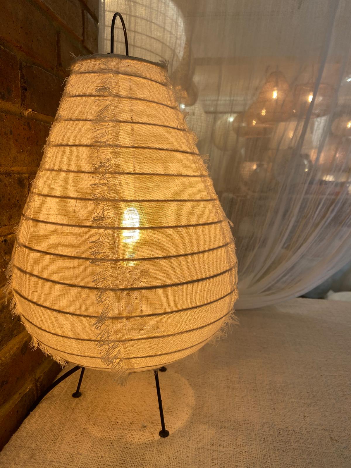 Fringed Linen Table Lamp: Textured Radiance