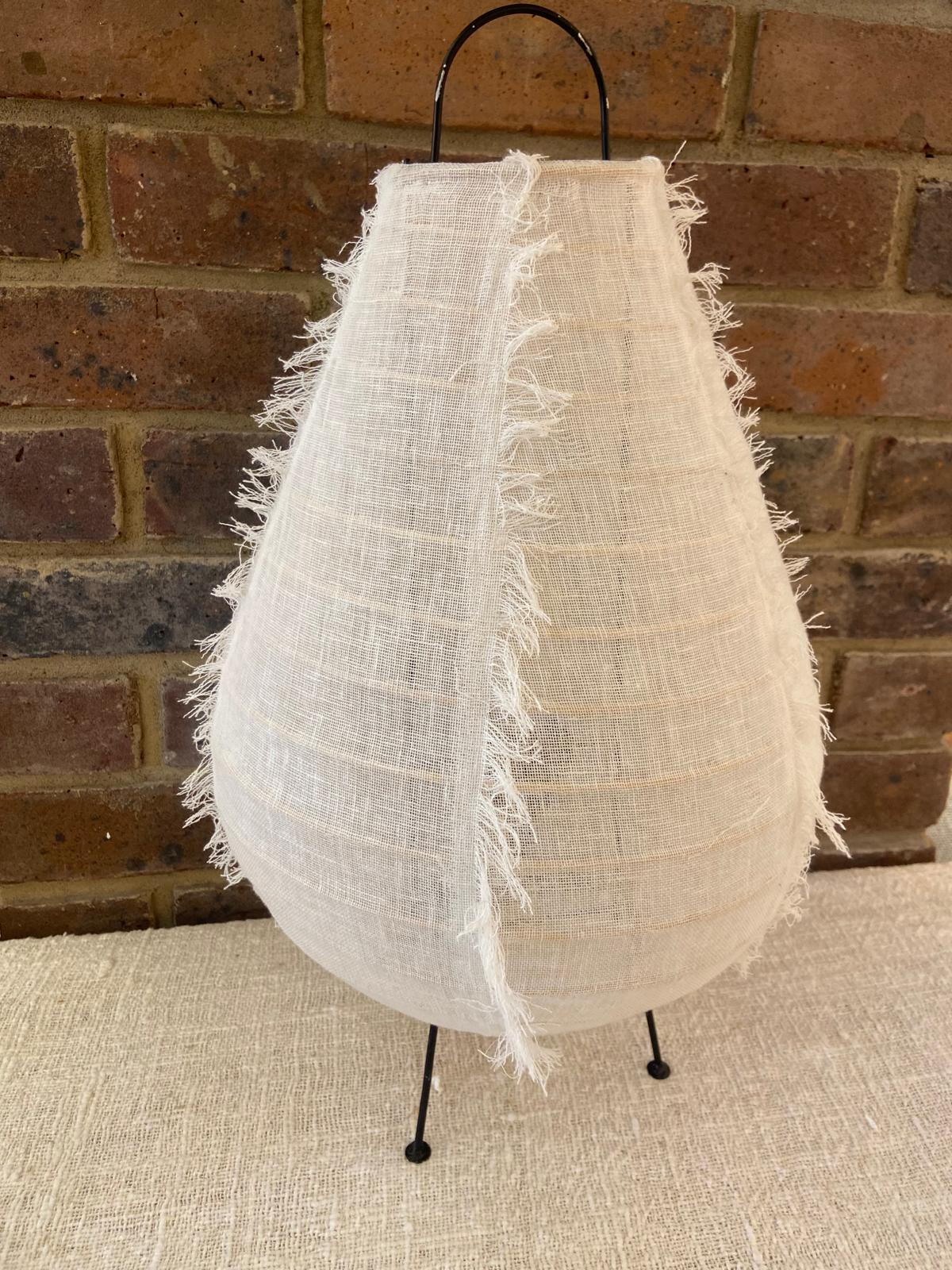 Fringed Linen Table Lamp: Textured Radiance