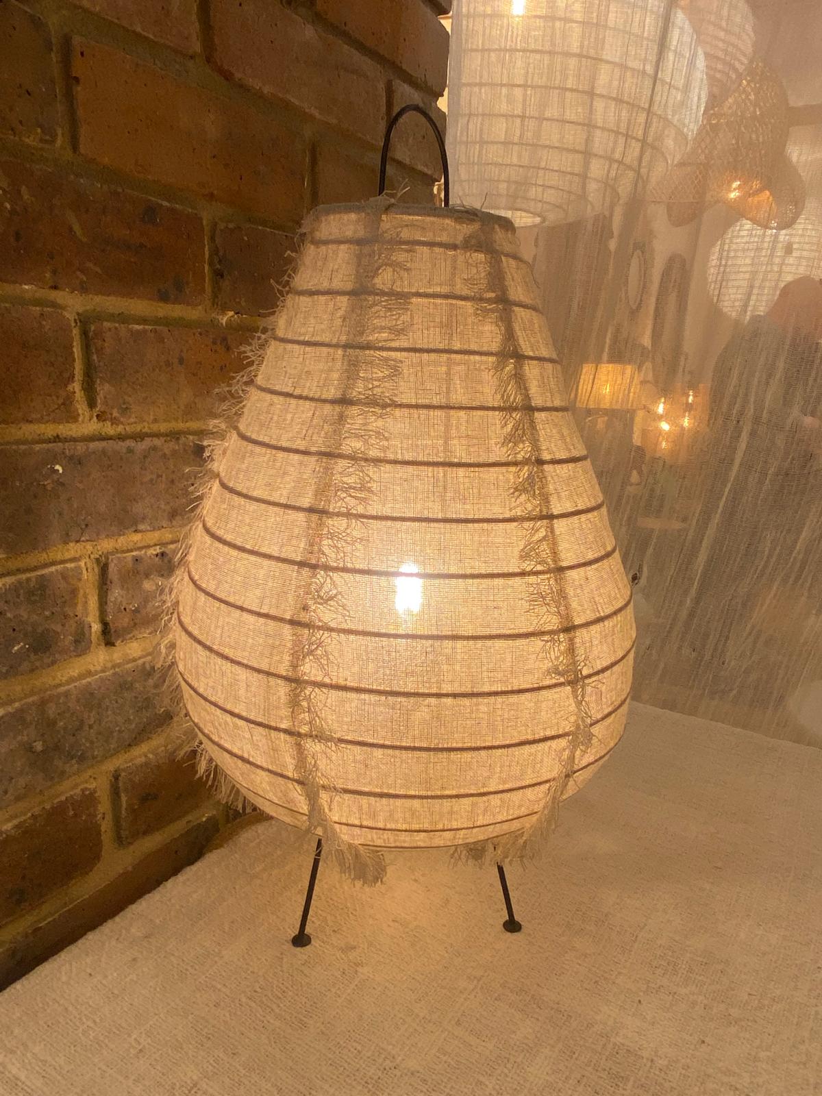 Fringed Linen Table Lamp: Textured Radiance