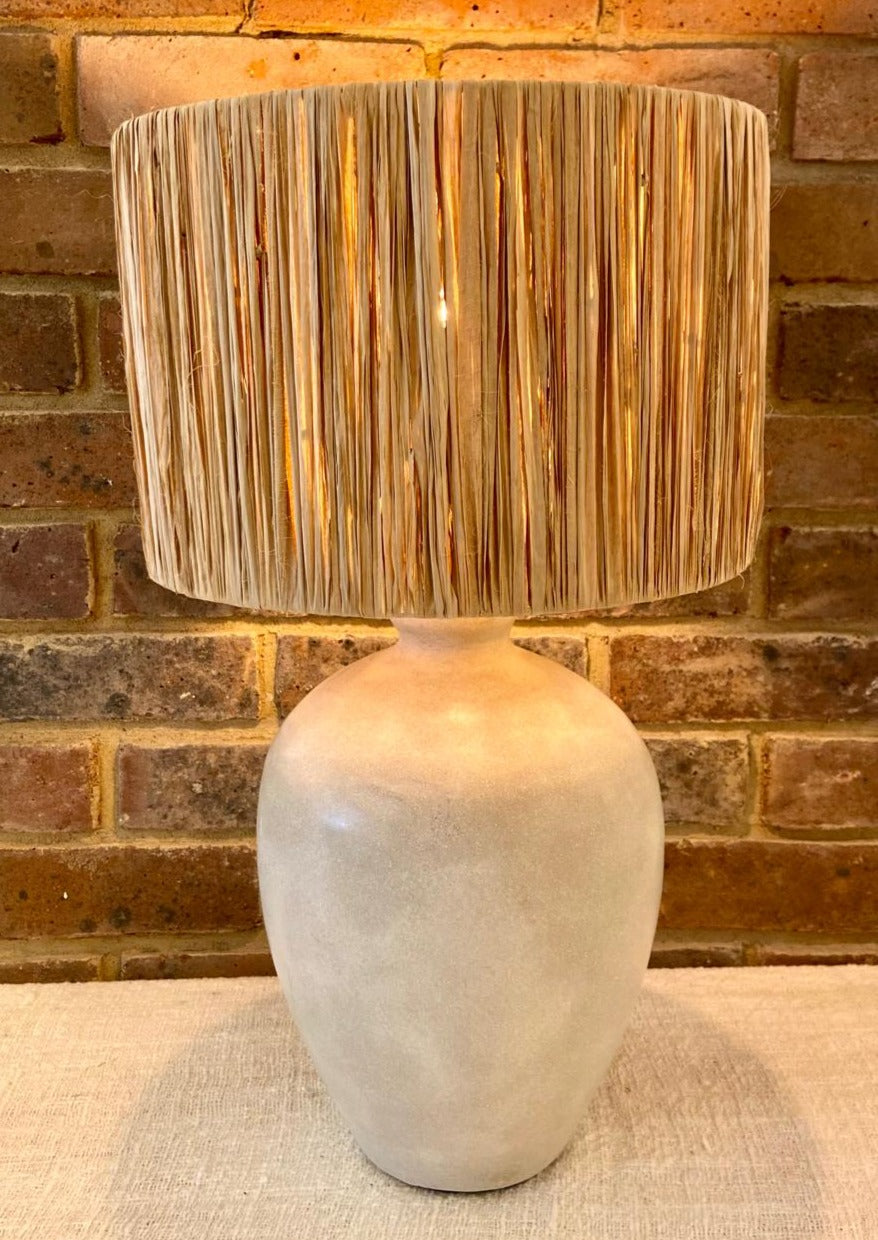 Whispering Reed Polished Cement Table Lamp