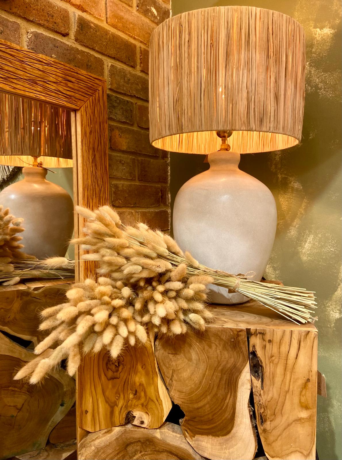 Whispering Reed Polished Cement Table Lamp