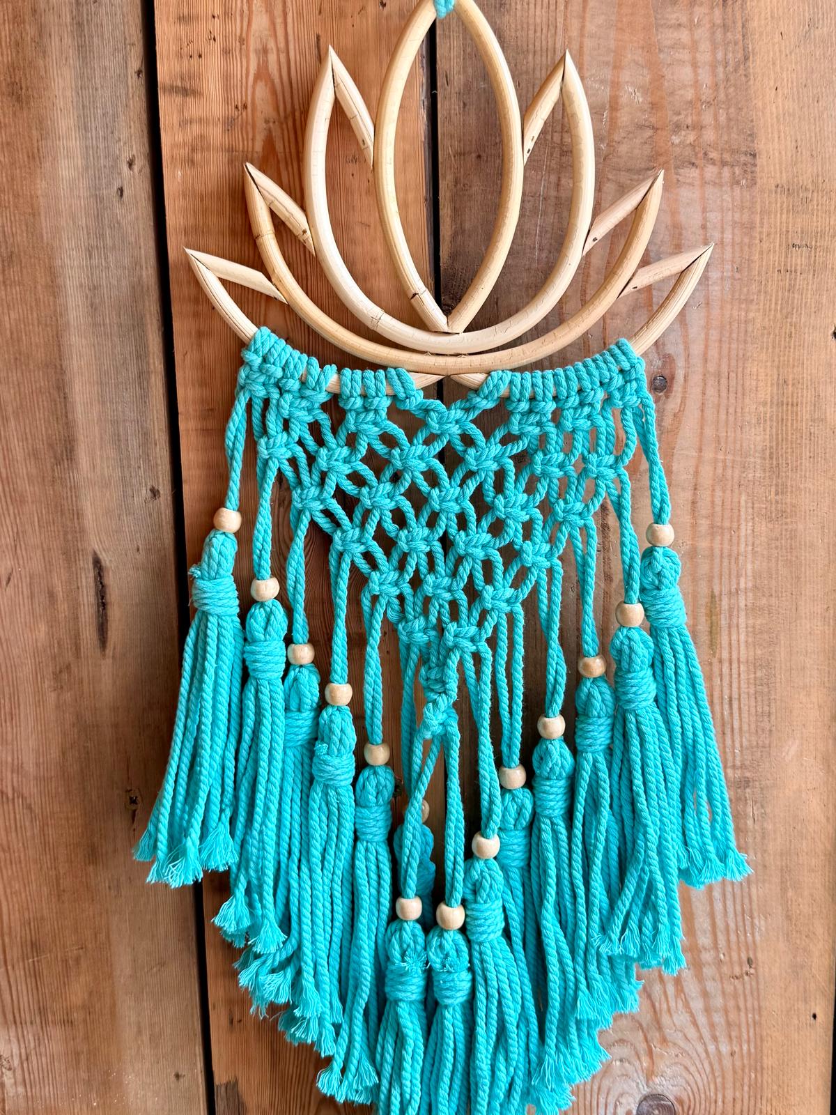 Handmade Turquoise Lotus Dream Catcher