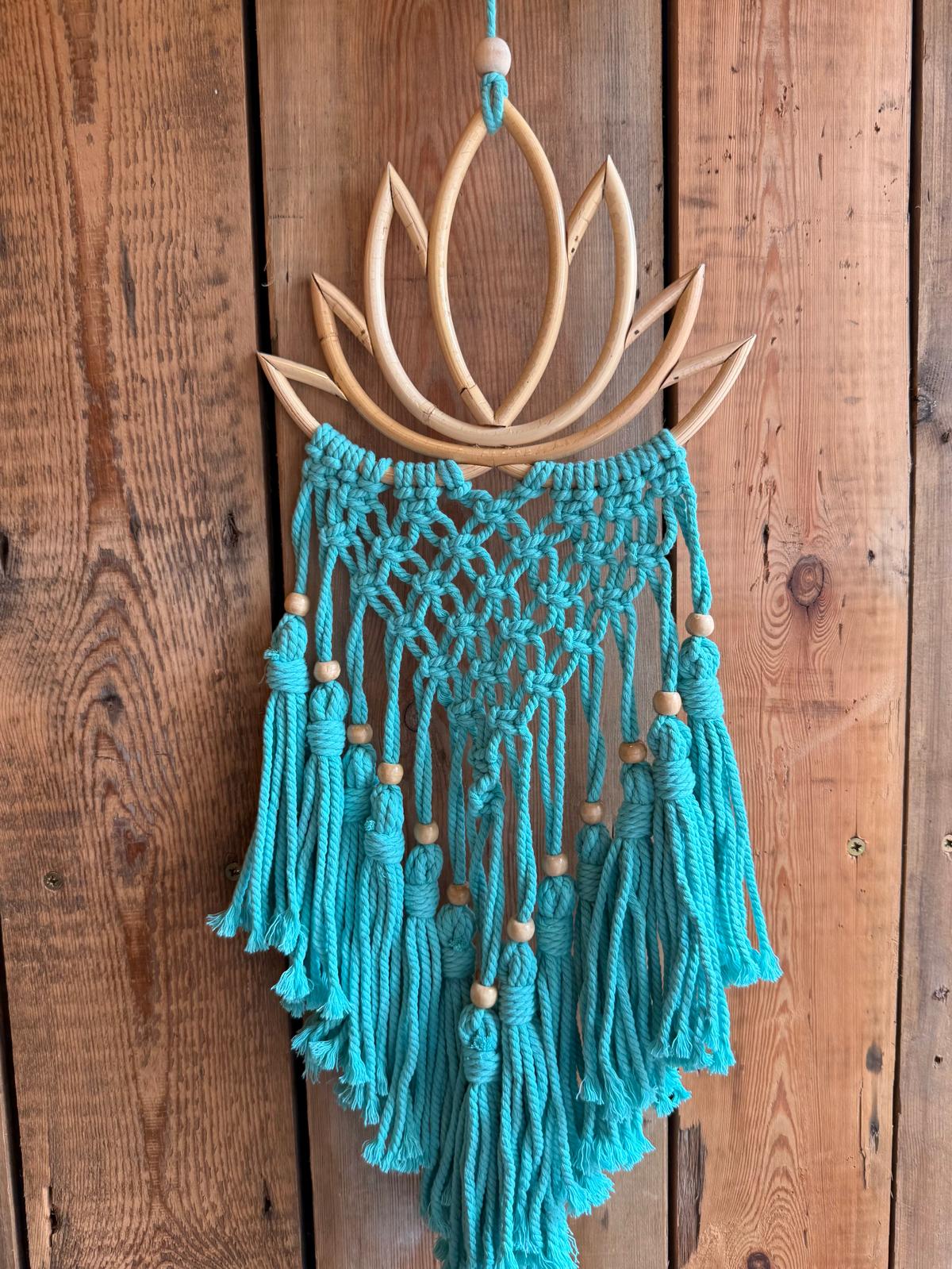 Handmade Turquoise Lotus Dream Catcher