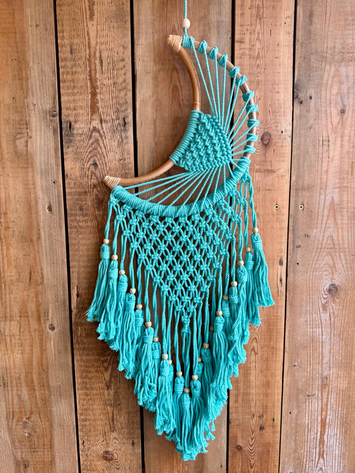 Handmade Turquoise Cresent Moon Dream Catcher