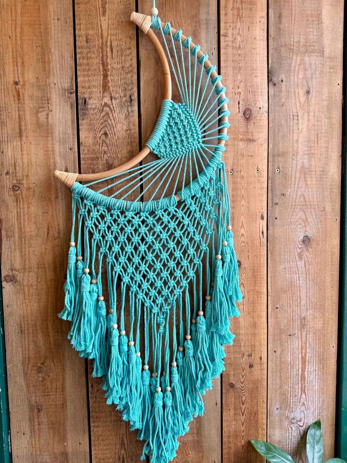 Handmade Turquoise Cresent Moon Dream Catcher
