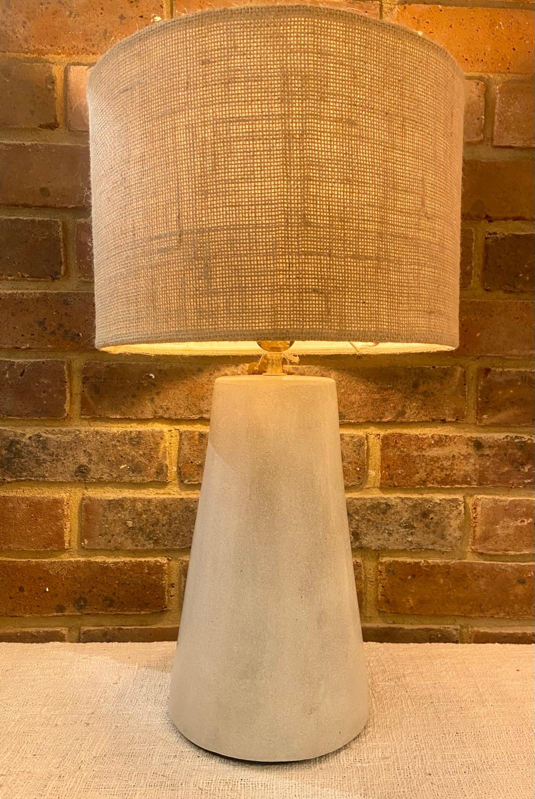 Modern Minimalist Polished Cement Pillar Table Lamp