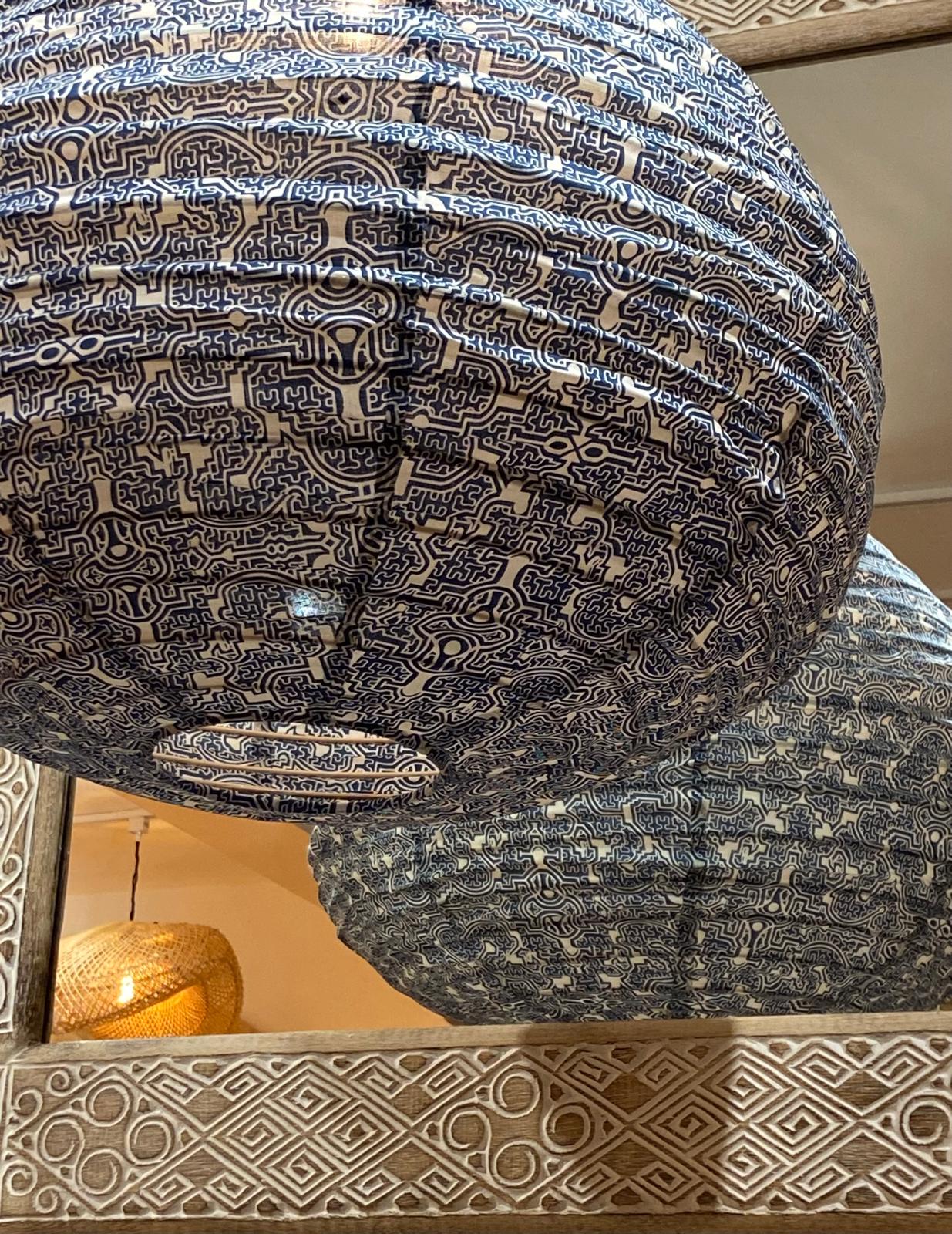 Zen Maze Cotton Print Light Shade: Artistic Harmony