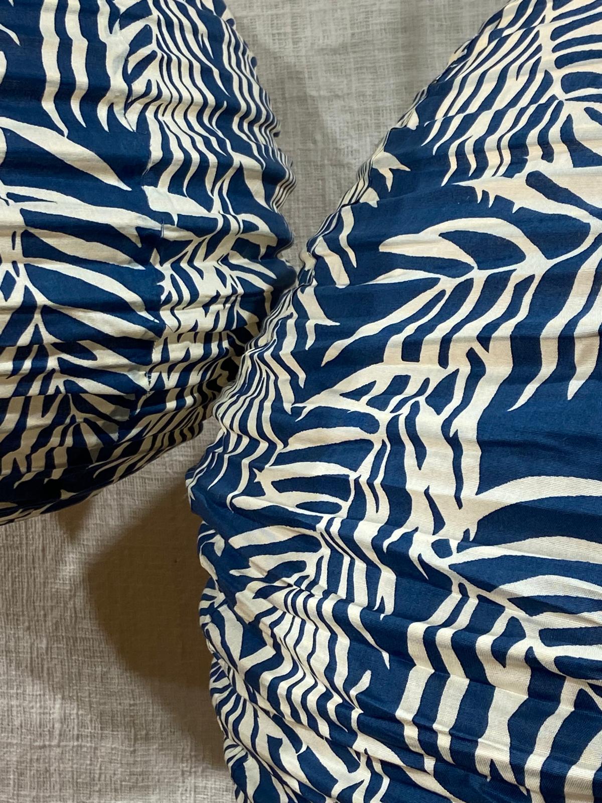 Blue Lagoon Cotton Print Pear Drop Light Shade: Serene Tropics