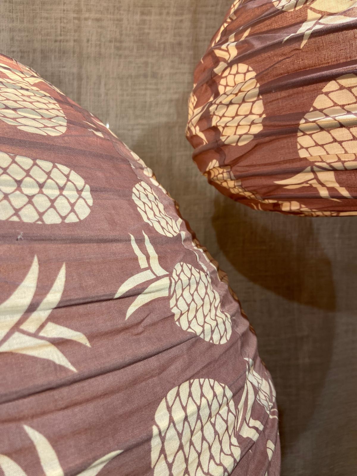 Pineapple Paradise Cotton Print Pear Drop Light Shade: Tropical Elegance