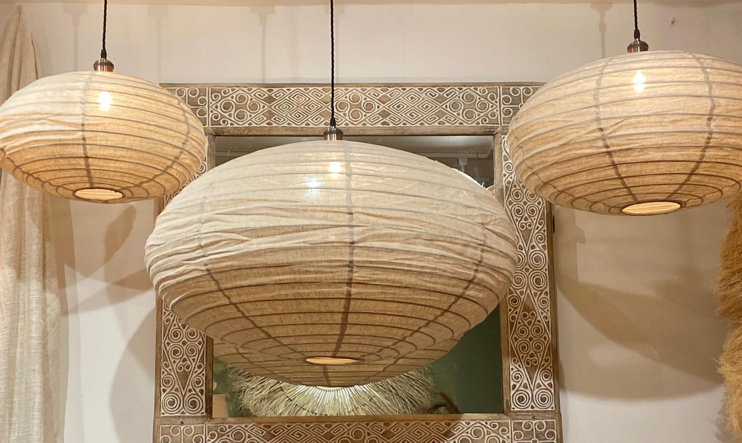 Smooth Oval Linen Light Shades