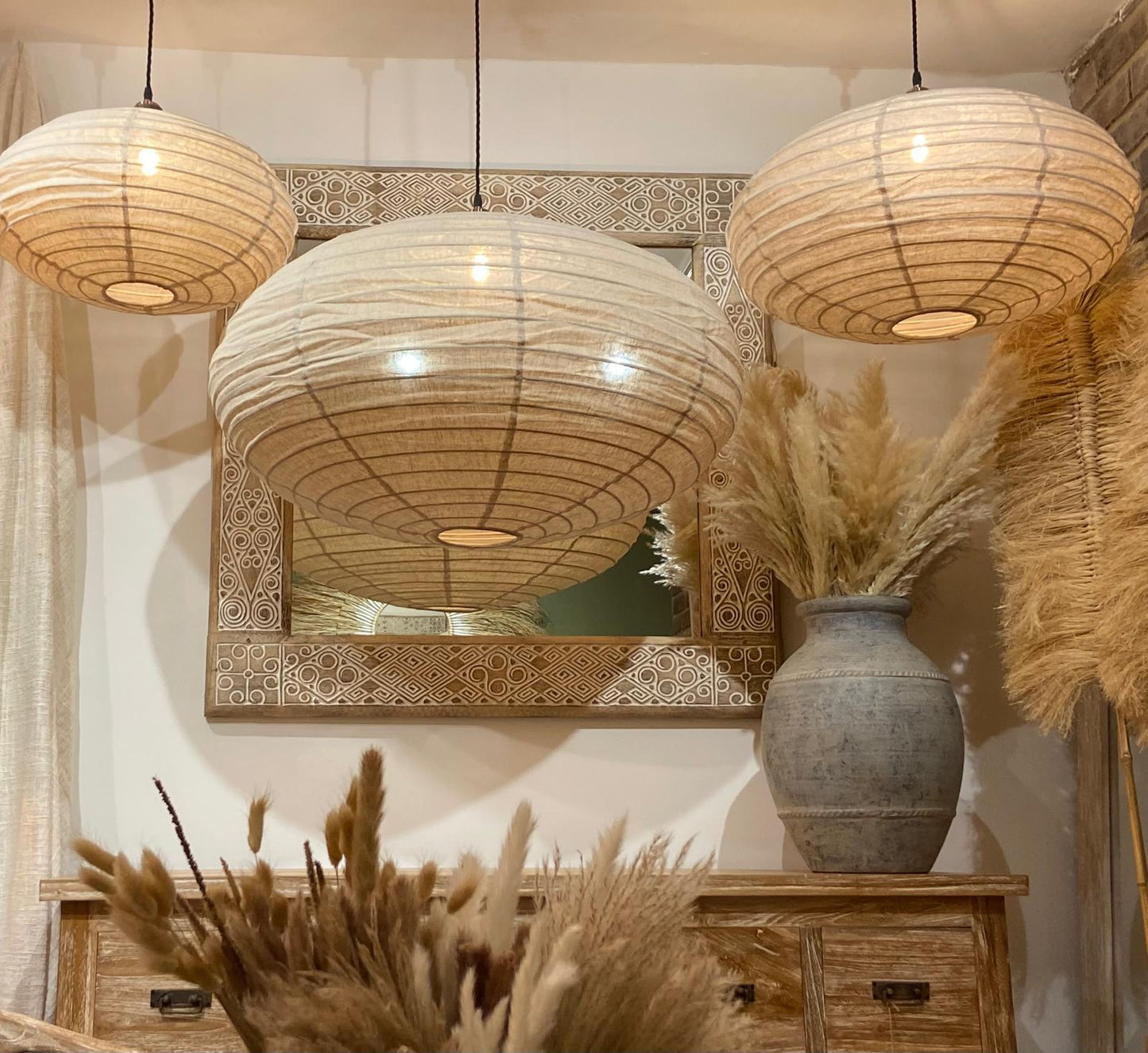 Smooth Oval Linen Light Shades