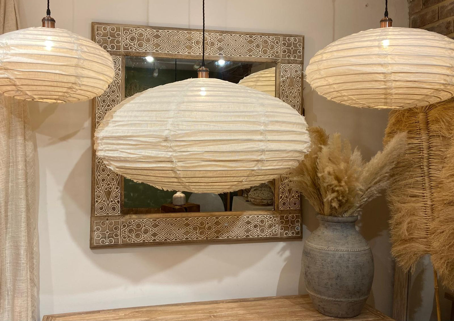 Fringed Linen Oval Light Shades