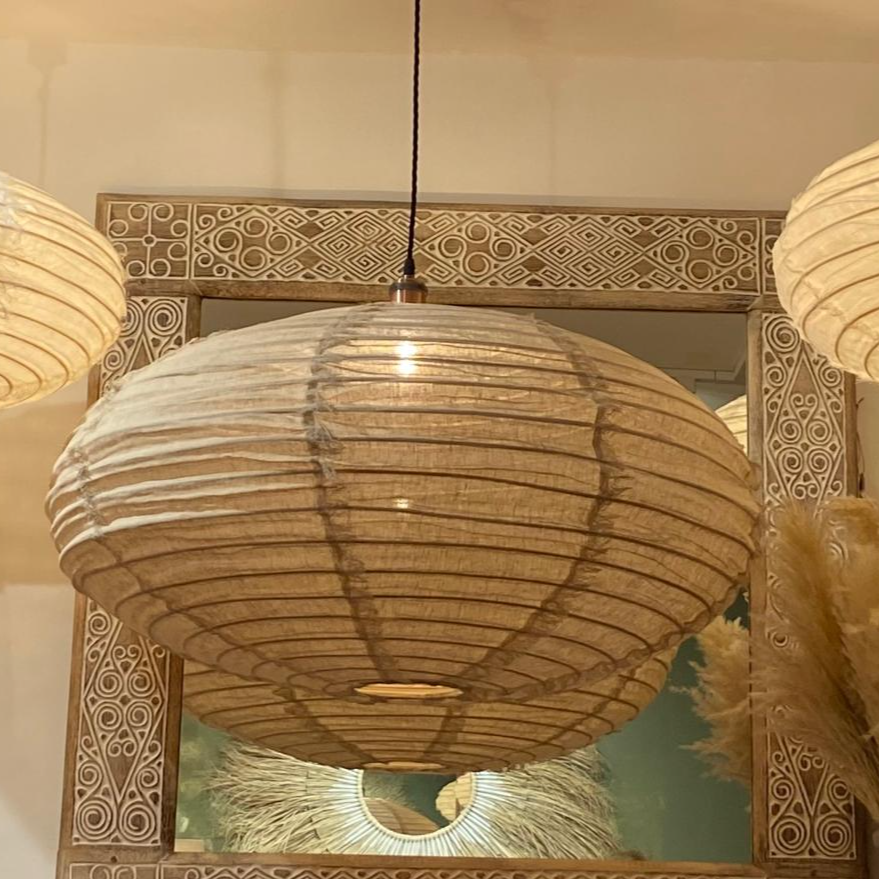 Fringed Linen Oval Light Shades