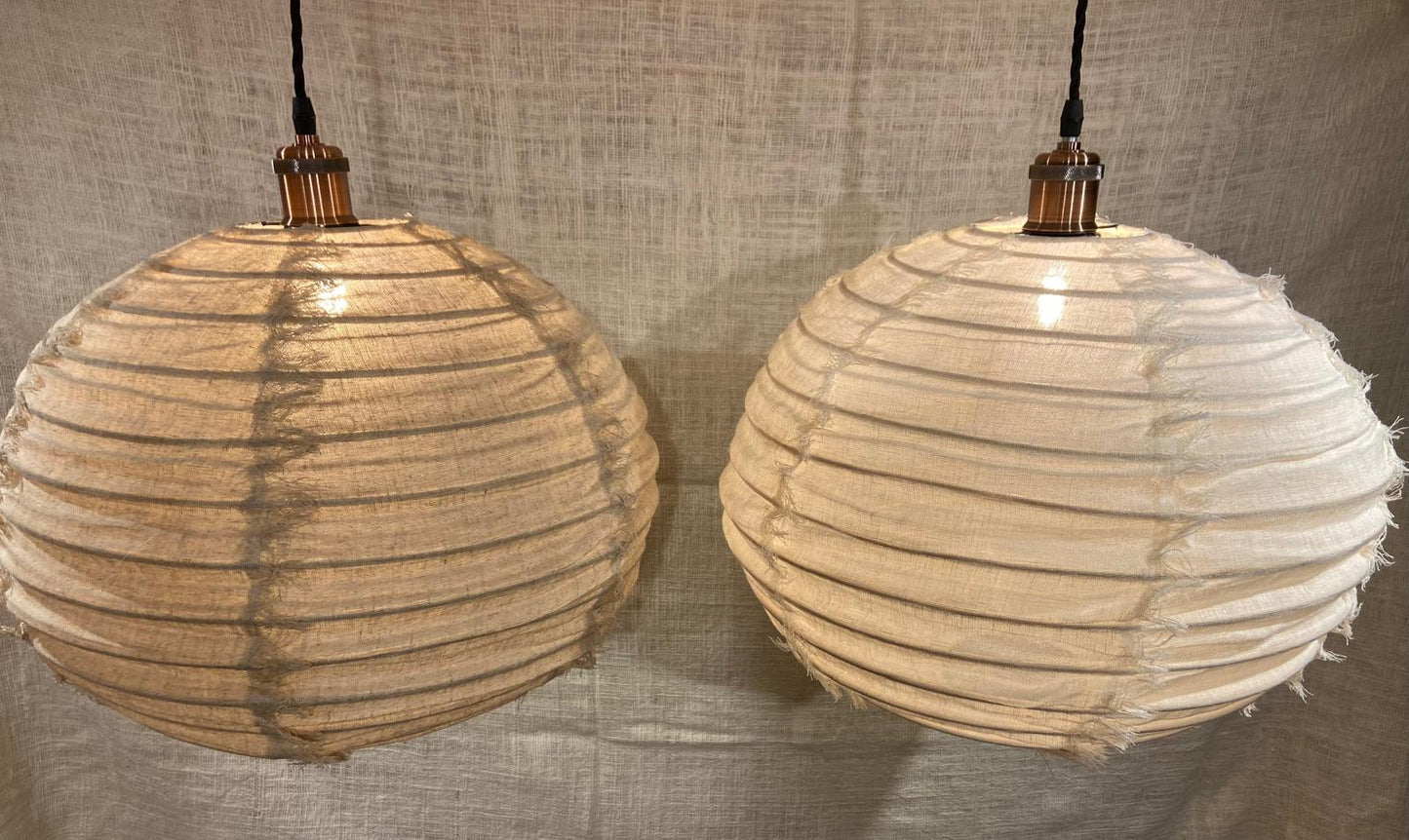 Fringed Orb Linen Light Shades