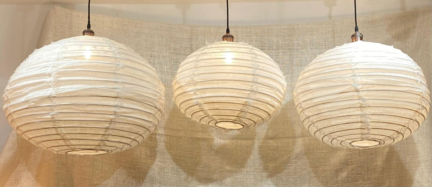 Fringed Orb Linen Light Shades