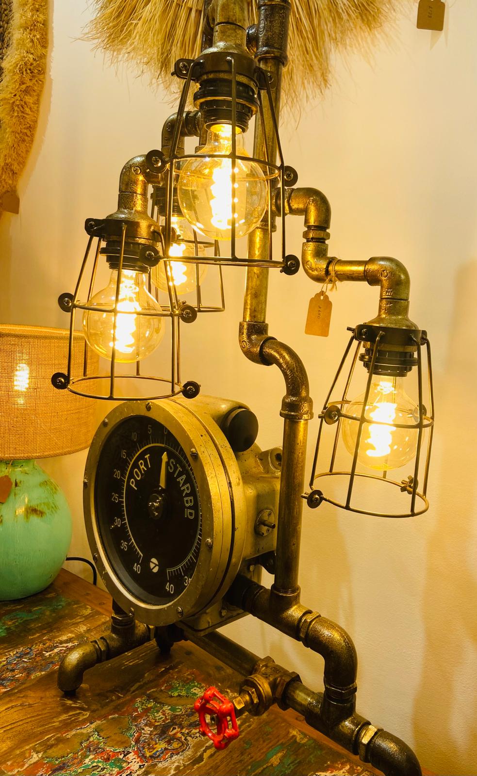Nautical Navigator Pipe Chandelier: Vintage Voyage Glow
