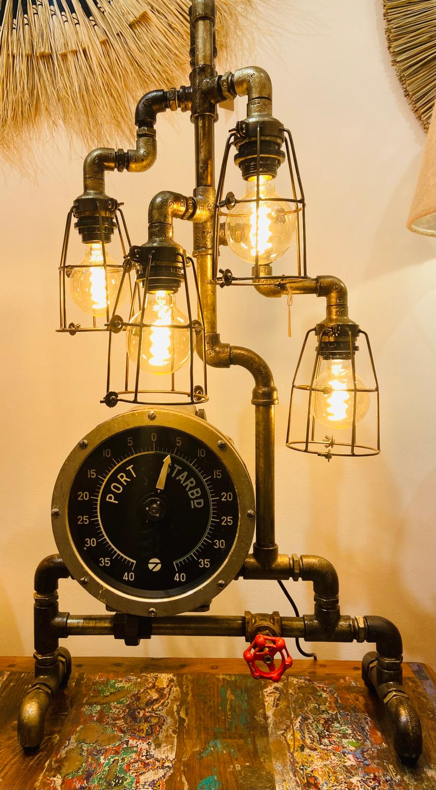 Nautical Navigator Pipe Chandelier: Vintage Voyage Glow