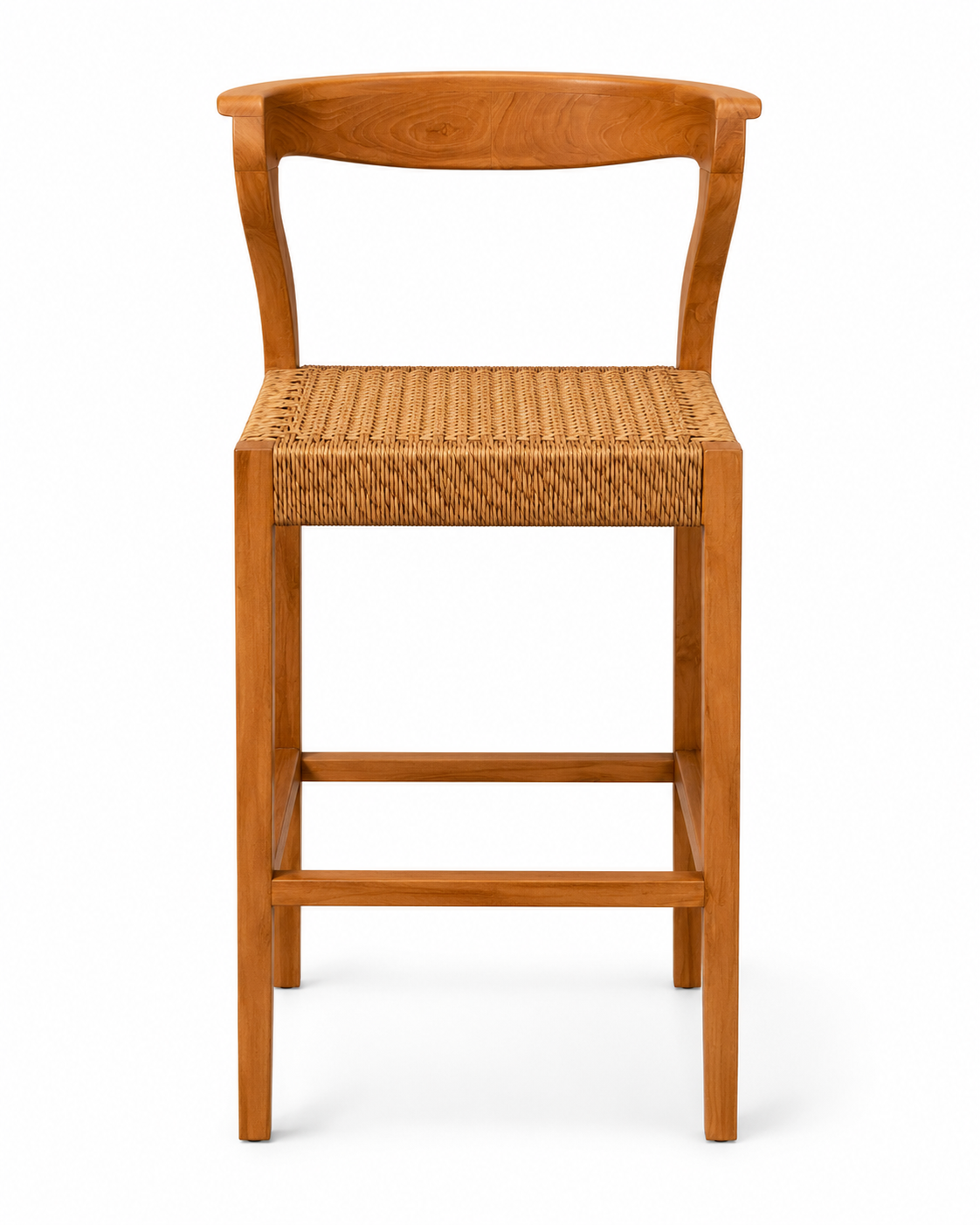 Aster Curved Teak Bar Stool