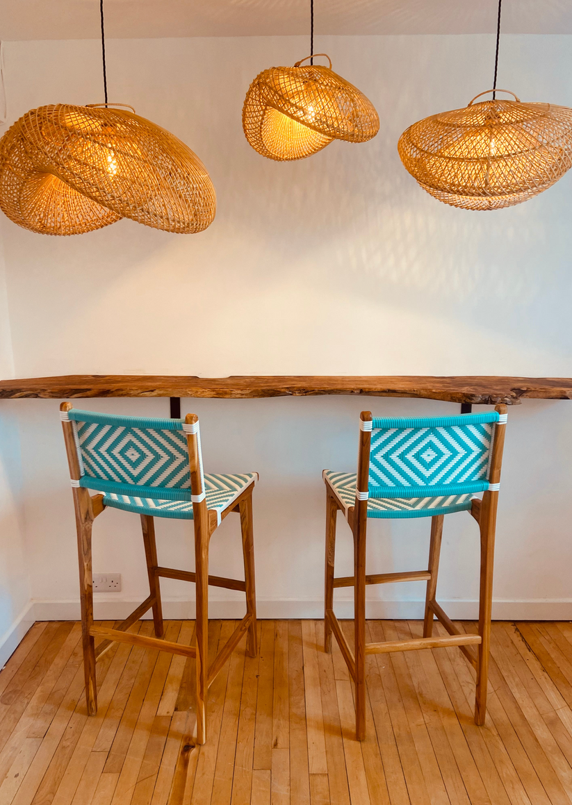 Wave Rattan Light Shade: Oceanic Elegance – Luck and Light