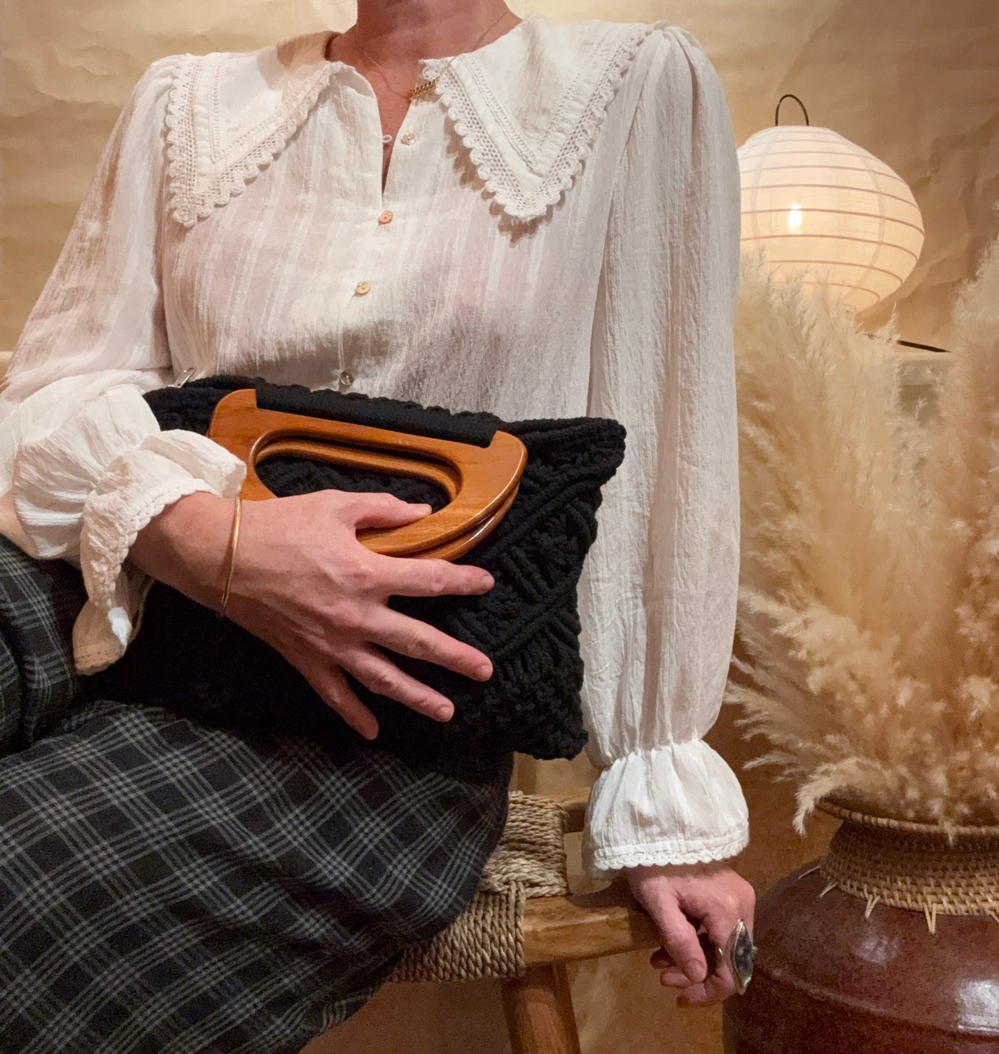 The Solenne Macramé Handbag