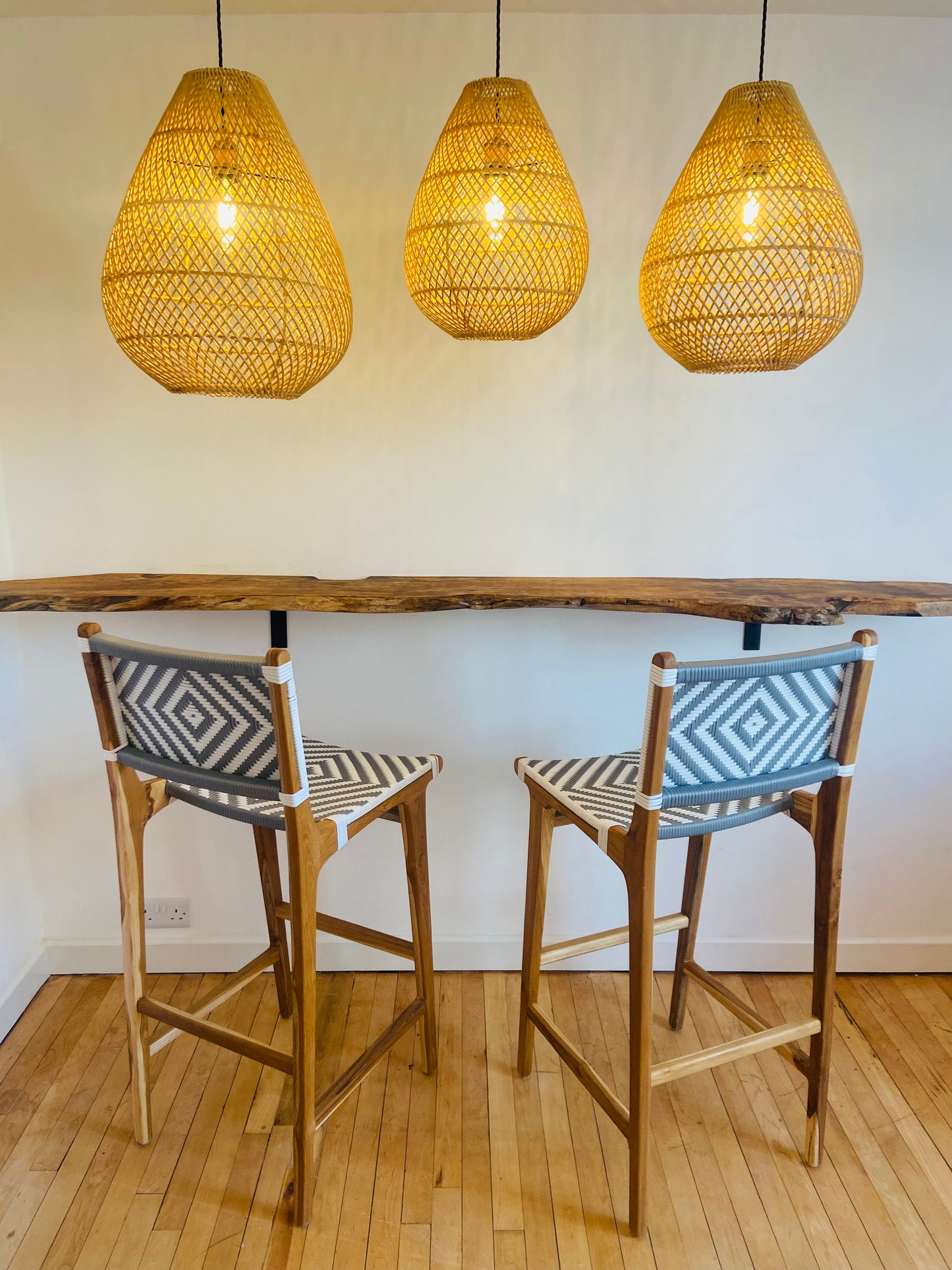 Pear Drop Rattan Light Shade: Golden Glow