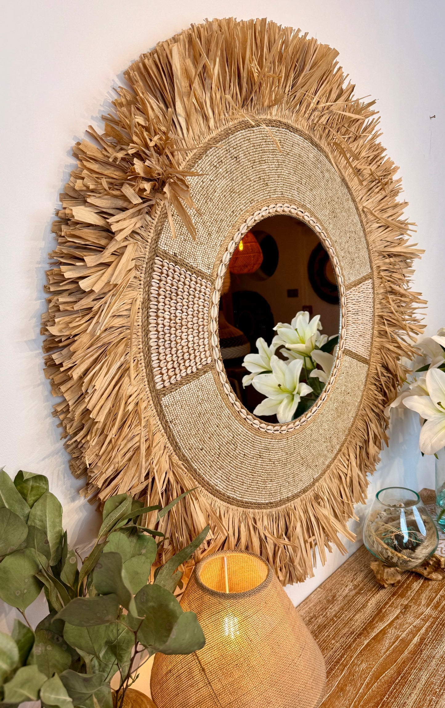 Beaded Shield Mirror