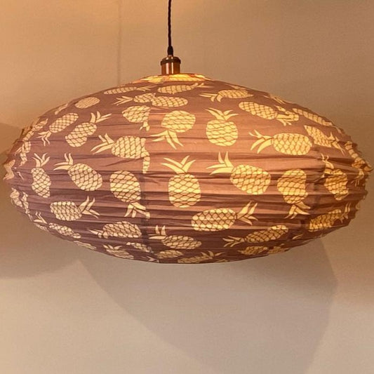 Pineapple Paradise Cotton Print Oval Light Shade