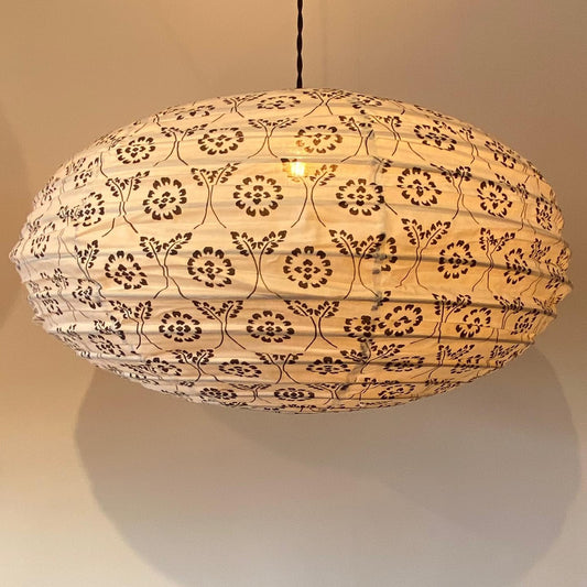 Floral Whisper Cotton Print Oval Light Shade