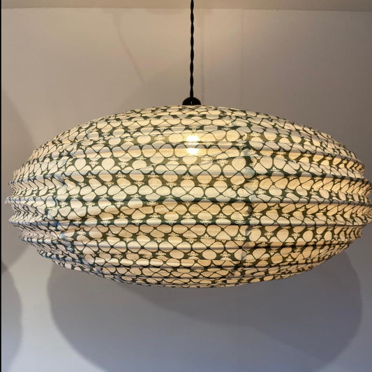 Clover Charm Cotton Print Oval Light Shade