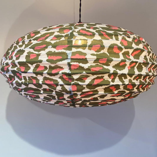 Leopard Luxe Cotton Print Oval Light Shade