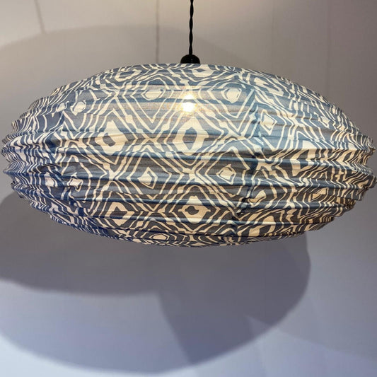 Diamond Delight Cotton Print Oval Light Shade