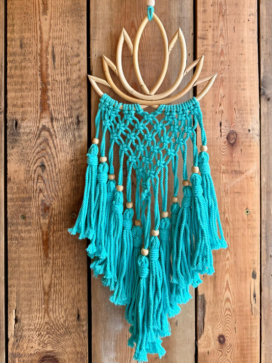 Handmade Turquoise Lotus Dream Catcher