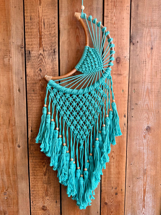 Handmade Turquoise Cresent Moon Dream Catcher